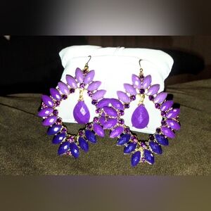 🦩Vibrant Purple Blue Dangle Earrings